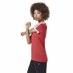 Reebok Training Essentials Linear Logo T Shirt Damen - Rot - DE 483-VCM